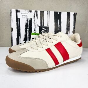 Dolce Vita Revie Cream Red Shearling Lined Retro Sneakers Women’s Sz 7